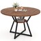 Brown Round Dining Table with Storage Shelf MDF & Metal Frame, 47” Diameter, 200-lb Tabletop Capacity